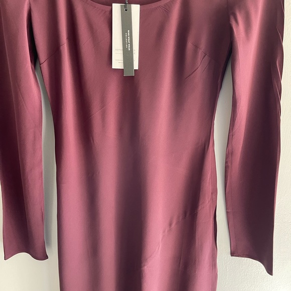 NWT Florence Long-Sleeve Washed Silk-Blend MIDI Dress Size XS by Who What Wear - Picture 10 of 10